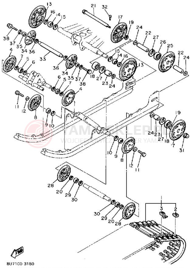 Schemat "Zawieszenie gąsiennicy" do Yamaha SRV SR540J