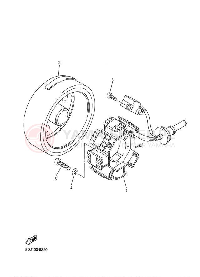 Schemat "prądnica" do Yamaha PHAZER MOUNTAIN LITE PZ500MLD