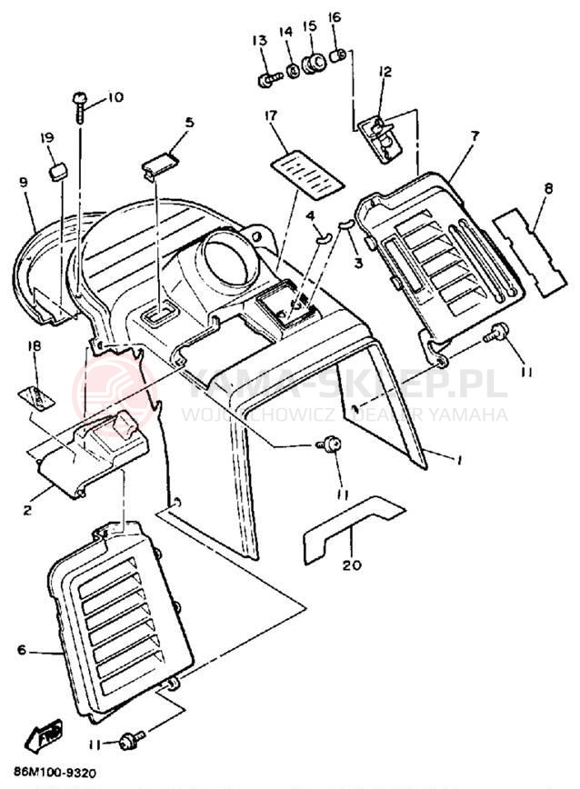 Schemat "INSTRUMENT PANEL" do Yamaha EXCITER EX570N