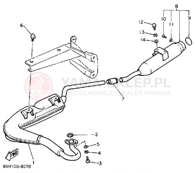 Schemat "Wydech końcowy" do Yamaha SNOSCOOT (ELEC START) SV80EP