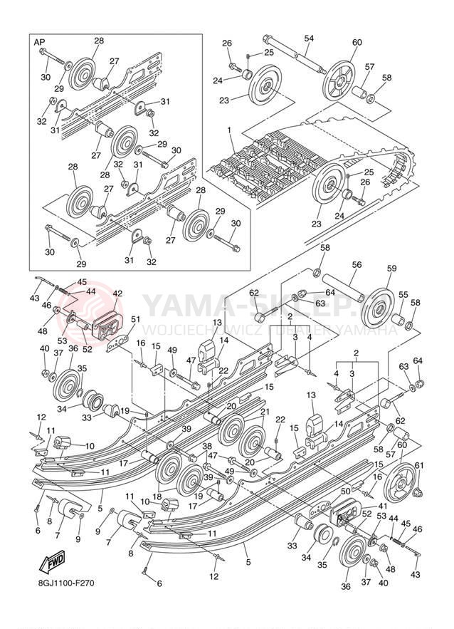 Schemat "Zawieszenie gąsiennicy" do Yamaha VENTURE LITE PZ50VTW
