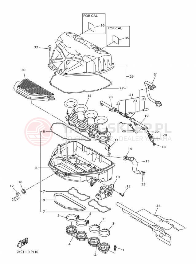 Schemat "Wtrysk paliwa" do Yamaha YZFR1M YZFR1MF/YZFR1MFC