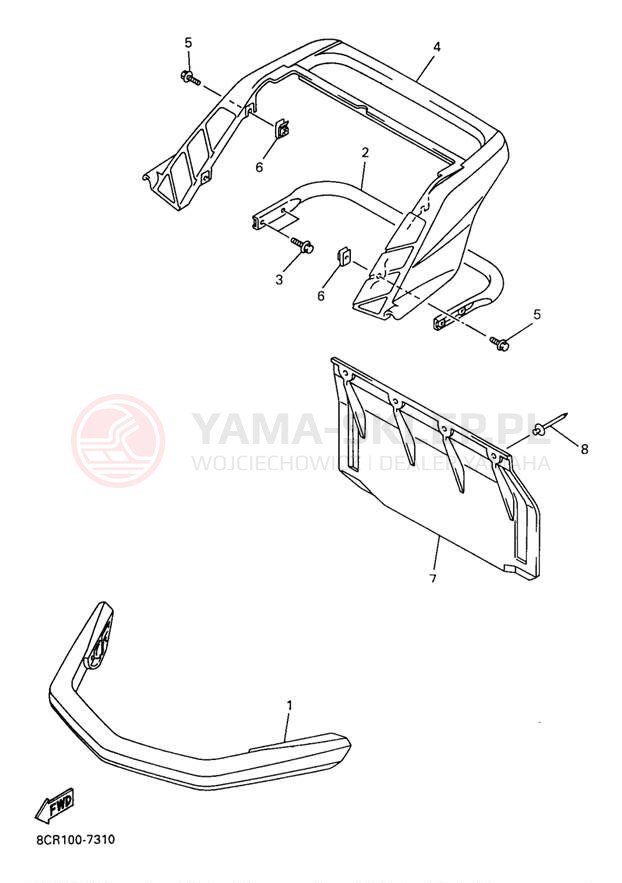 Schemat "zderzak" do Yamaha VMAX 600 SX VX600SXA/VX700SXA