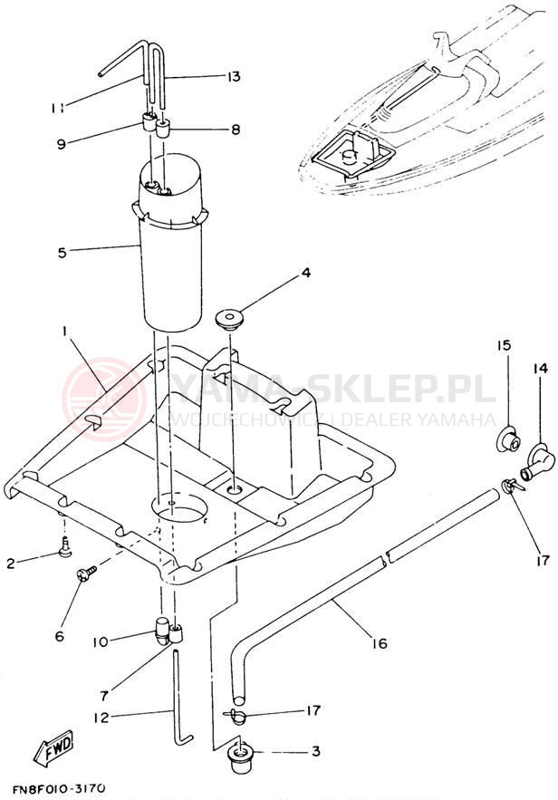 Schemat "odpowietrzenie" do Yamaha WAVE RUNNER VXR WRB650S