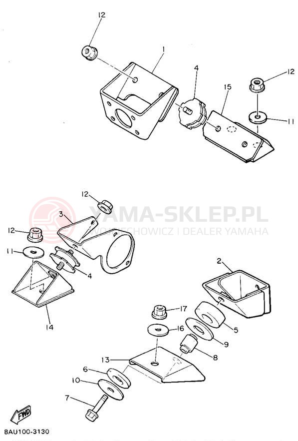 Schemat "Mocowanie silnika" do Yamaha VK540 II VK540EU