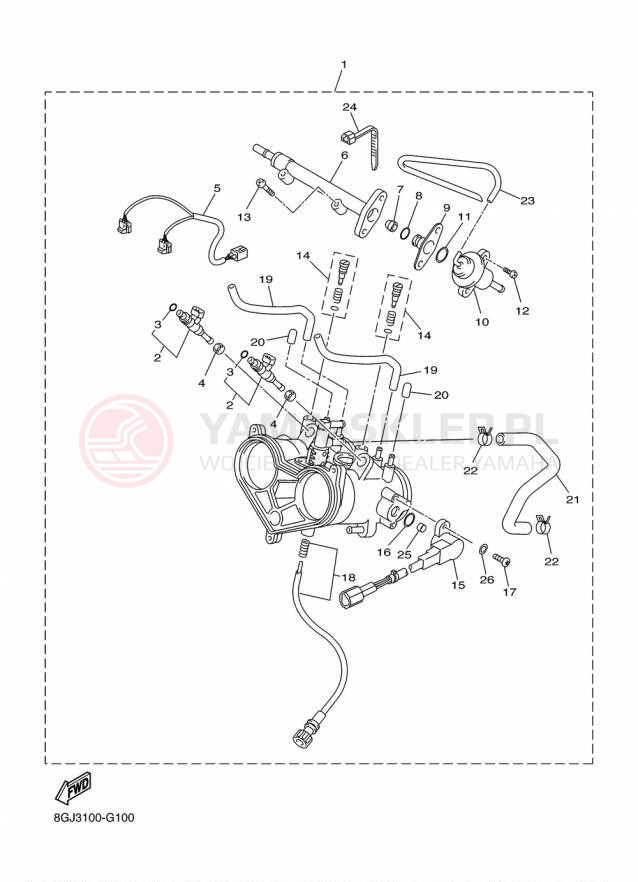 Schemat "Wtrysk paliwa" do Yamaha PHAZER MTX PZ50MTFB