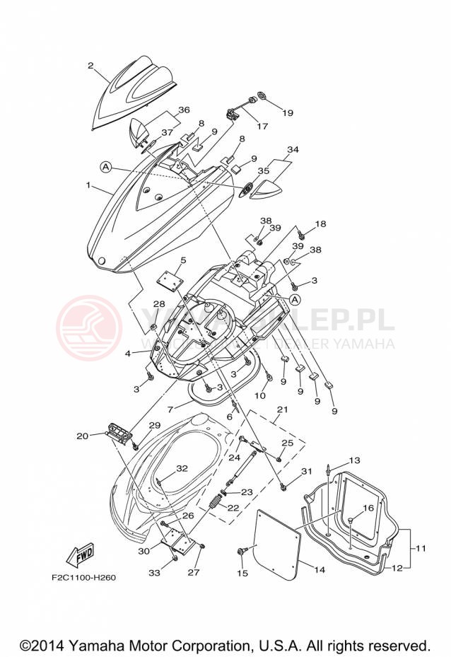 Schemat "ENGINE HATCH" do Yamaha WAVERUNNER FZR GX1800P