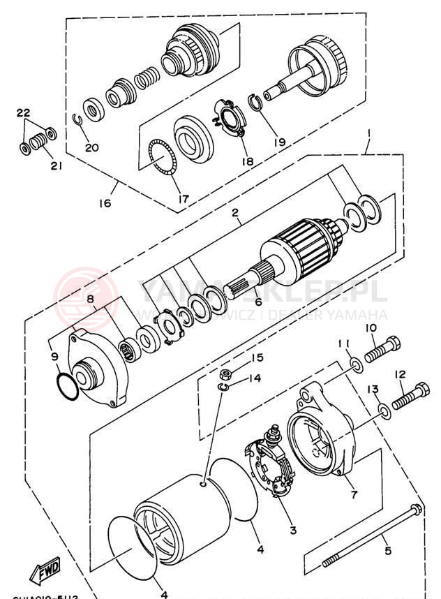 Schemat "rozrusznik" do Yamaha WAVE RAIDER 760 RA760U
