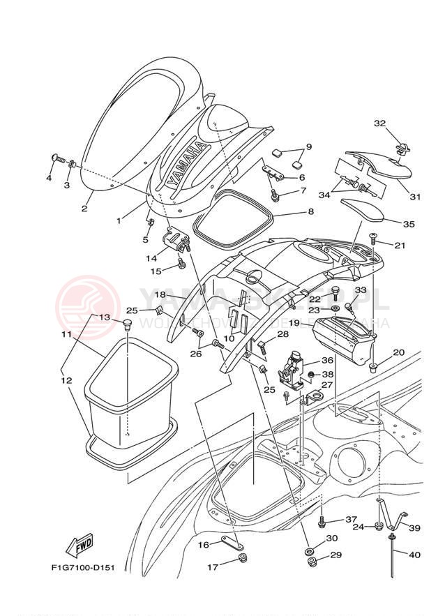 Schemat "ENGINE HATCH" do Yamaha GP1300-F