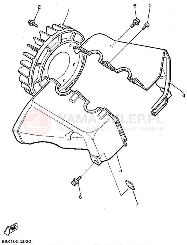 Schemat "Obudowa wentylatora" do Yamaha ENTICER II LT ET410TRU