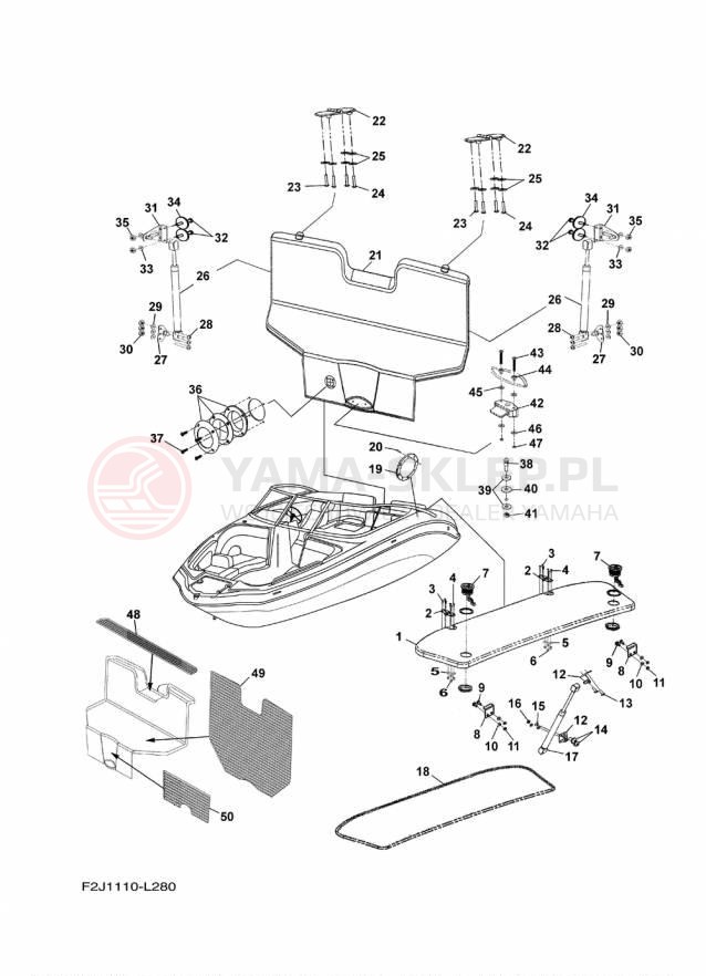 Schemat "DECK HATCH" do Yamaha 212X XAT1800AP/XAT1800BP