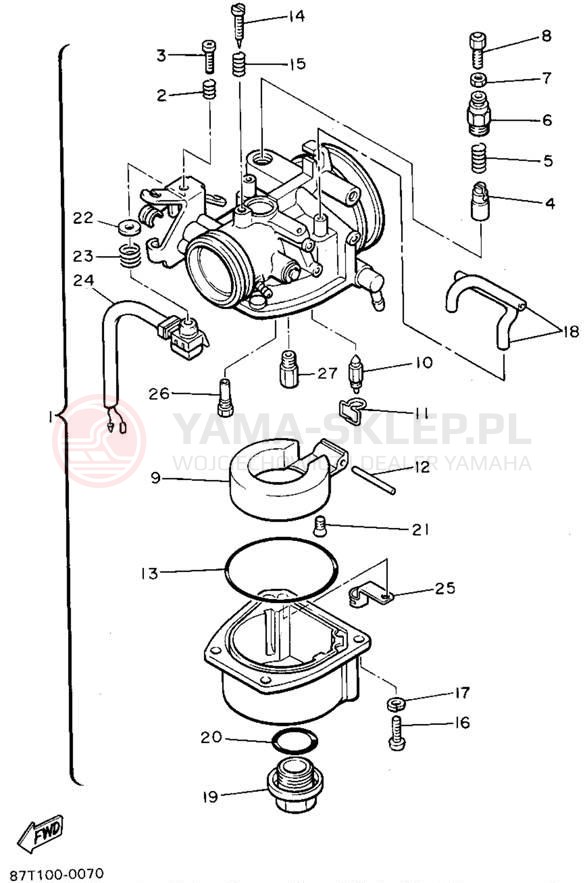 Schemat "Gaźnik" do Yamaha BRAVO LT BR250TV