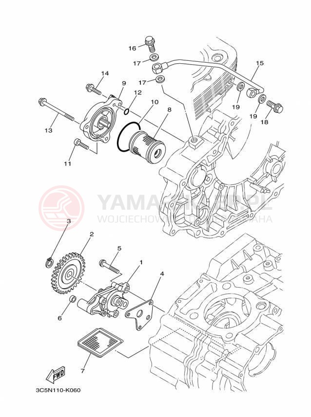 Schemat "Pompa olejowa" do Yamaha XT250 XT250F/XT250FC