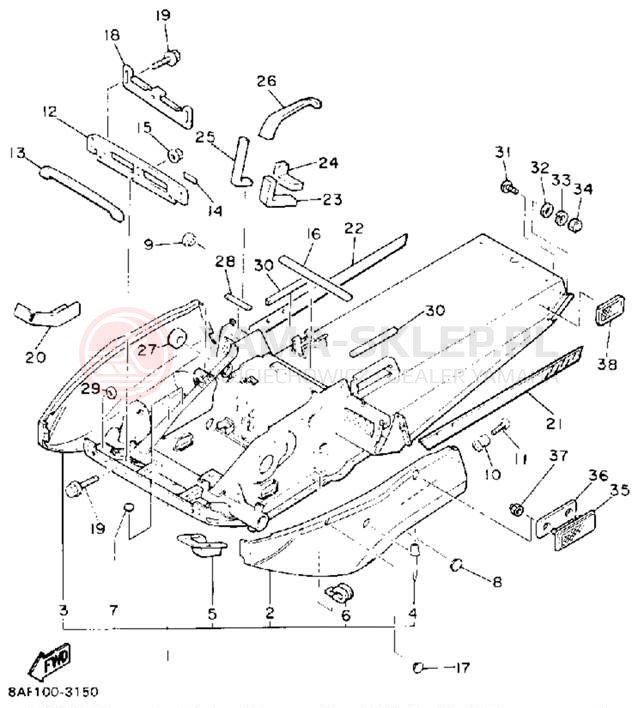 Schemat "rama" do Yamaha BRAVO LT (LONG TRACK) BR250TT