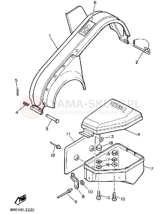 Schemat "GUARD - LUGGAGE BOX" do Yamaha SRV SR540G