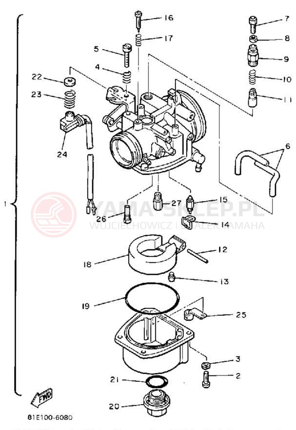 Schemat "Gaźnik" do Yamaha CF300M