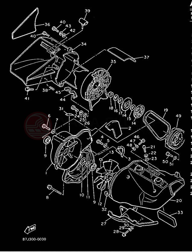 Schemat "Obudowa wentylatora" do Yamaha PHAZER II PZ480R