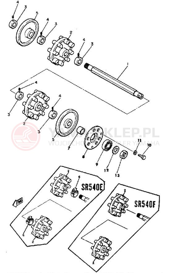 Schemat "TRACK DRIVE" do Yamaha SR540E