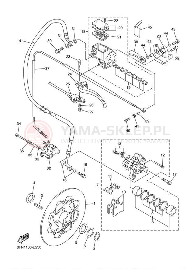 Schemat "hamulec" do Yamaha VK PROFESSIONAL VK10L