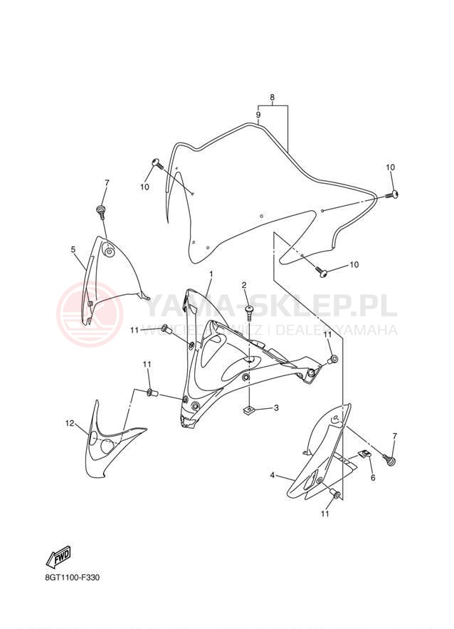 Schemat "Szyba" do Yamaha APEX RTX RX10RTW