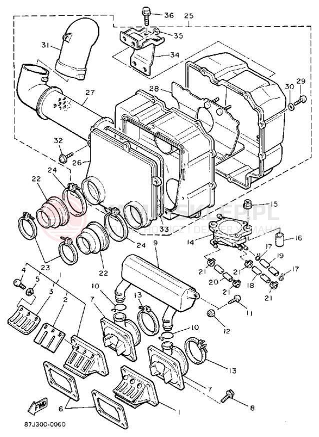 Schemat "Filtr powietrza" do Yamaha PHAZER II PZ480P
