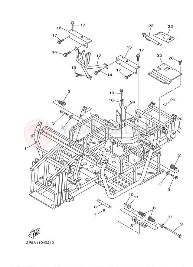 Schemat "rama" do Yamaha RHINO 450 HUNTER YXR45FHY