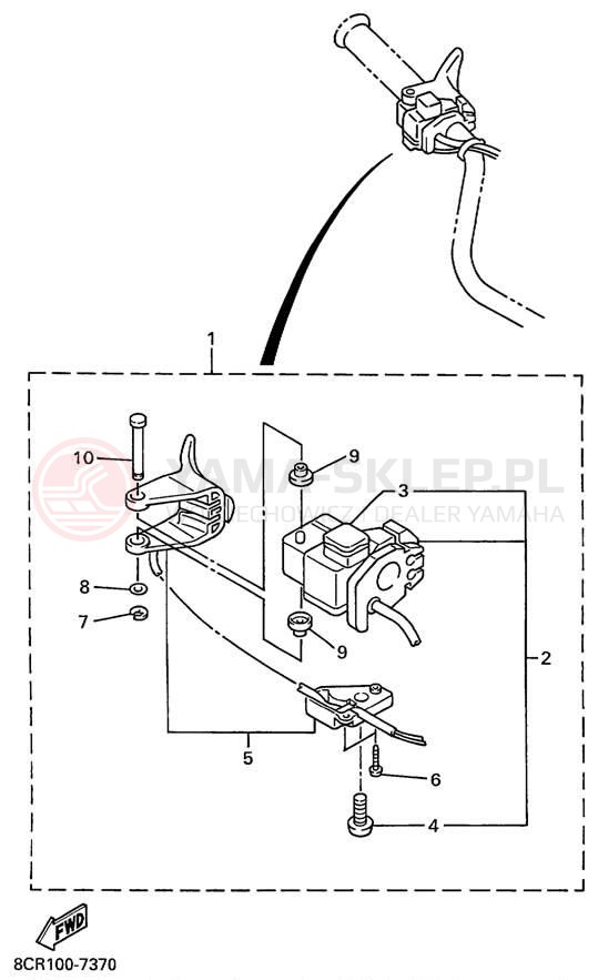 Schemat "Kierownica i osprzęt" do Yamaha MOUNTAIN MAX 600 MM600PC