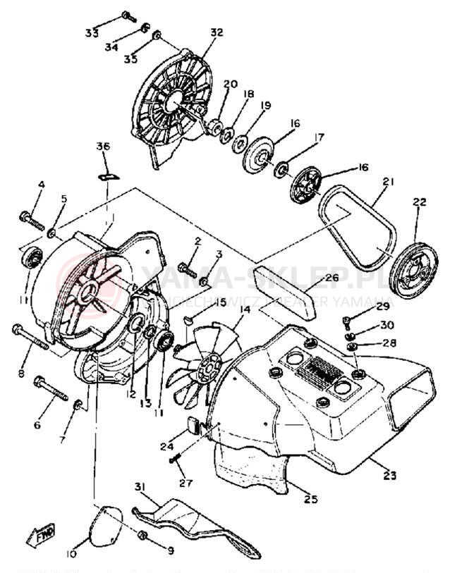 Schemat "Obudowa wentylatora" do Yamaha SS440E