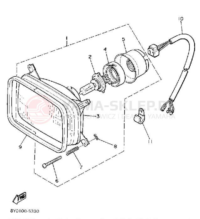 Schemat "Lampa przód" do Yamaha SRV SR540L