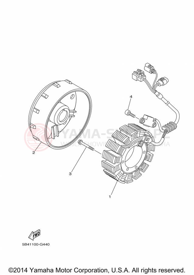Schemat "prądnica" do Yamaha VIKING YXM700DFL