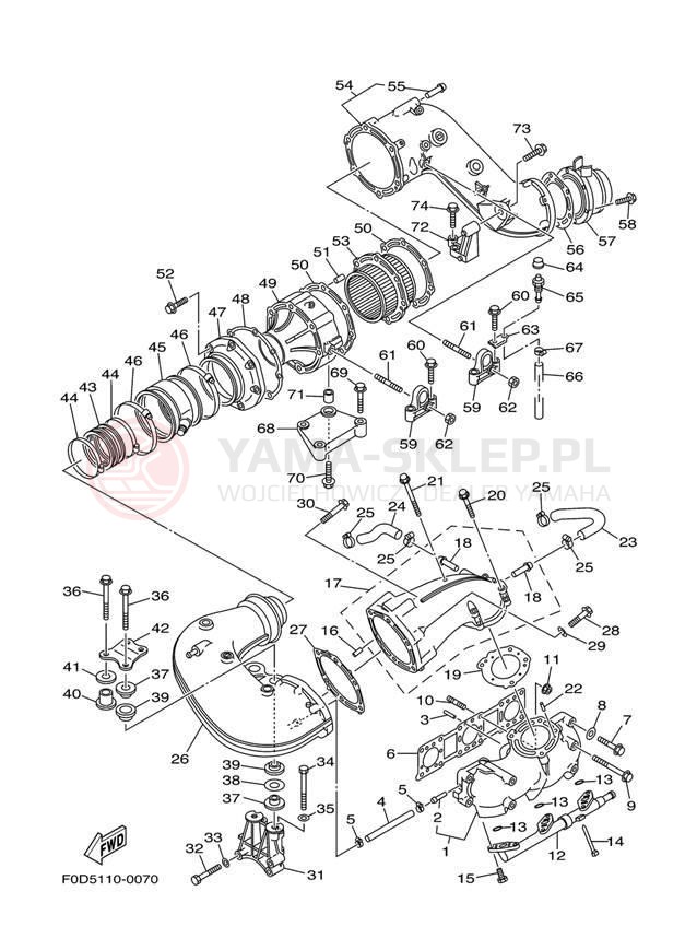 Schemat "wydech" do Yamaha XL1200 LTD XA1200Y