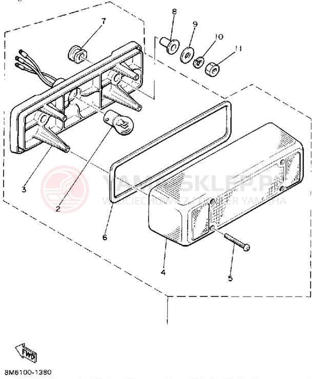 Schemat "lampa tył" do Yamaha SRV SR540J