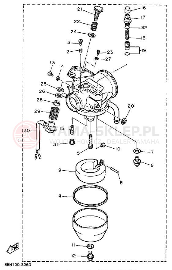 Schemat "Gaźnik" do Yamaha SNOSCOOT SV80N