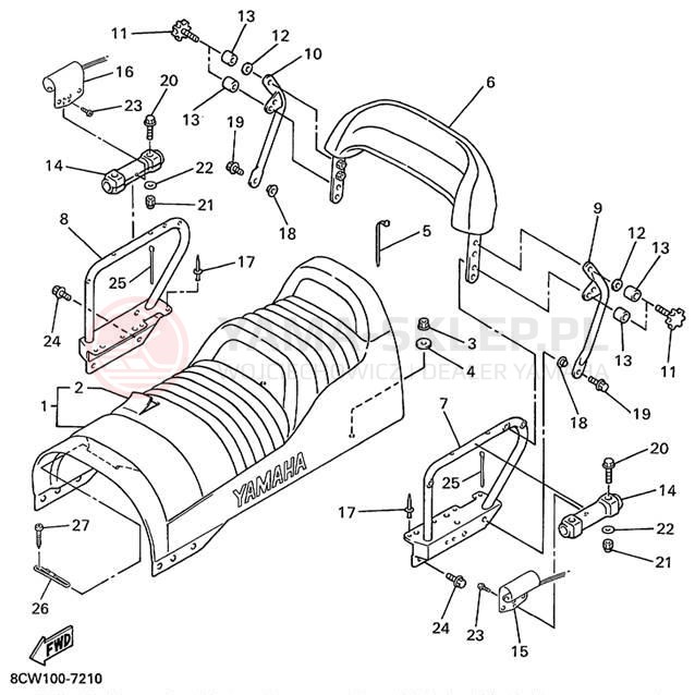 Schemat "siedzenie" do Yamaha VT500C/VX500ERC