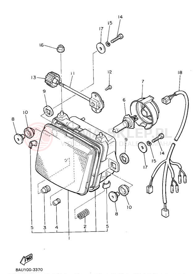 Schemat "Lampa przód" do Yamaha VK540 II VK540EV
