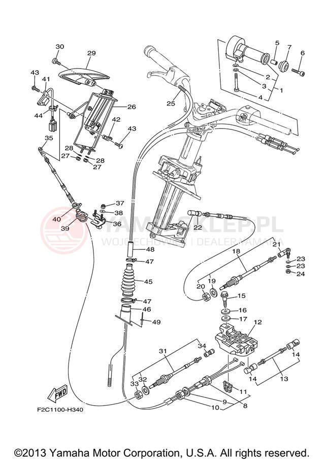 Schemat "Układ chlodzenia" do Yamaha WAVERUNNER FZR GX1800J