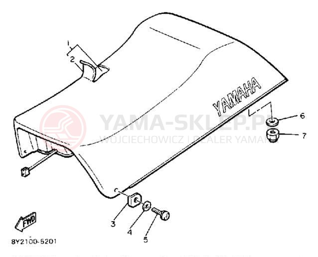 Schemat "siedzenie" do Yamaha ENTICER 340 ET340M