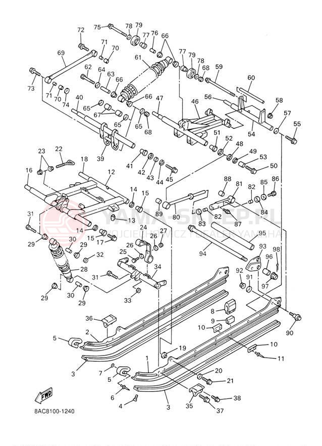 Schemat "Zawieszenie gąsiennicy" do Yamaha VK540 III VK540EF