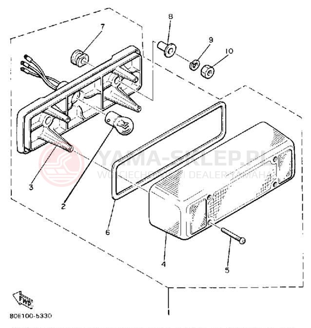 Schemat "lampa tył" do Yamaha BRAVO T (LONG TRACK) BR250TM