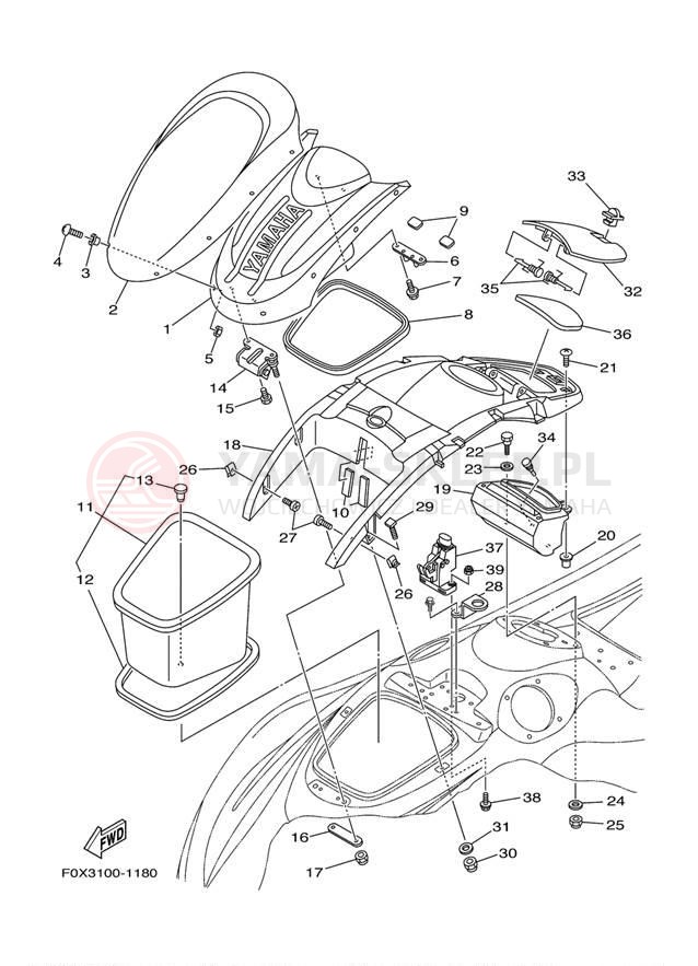 Schemat "ENGINE HATCH" do Yamaha GP1200 GP1200AA/GP1200ACA