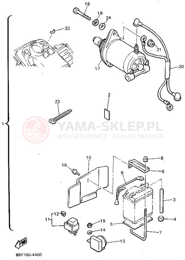 Schemat "ELECTRIC STARTER KIT" do Yamaha ENTICER II LT ET410TRU