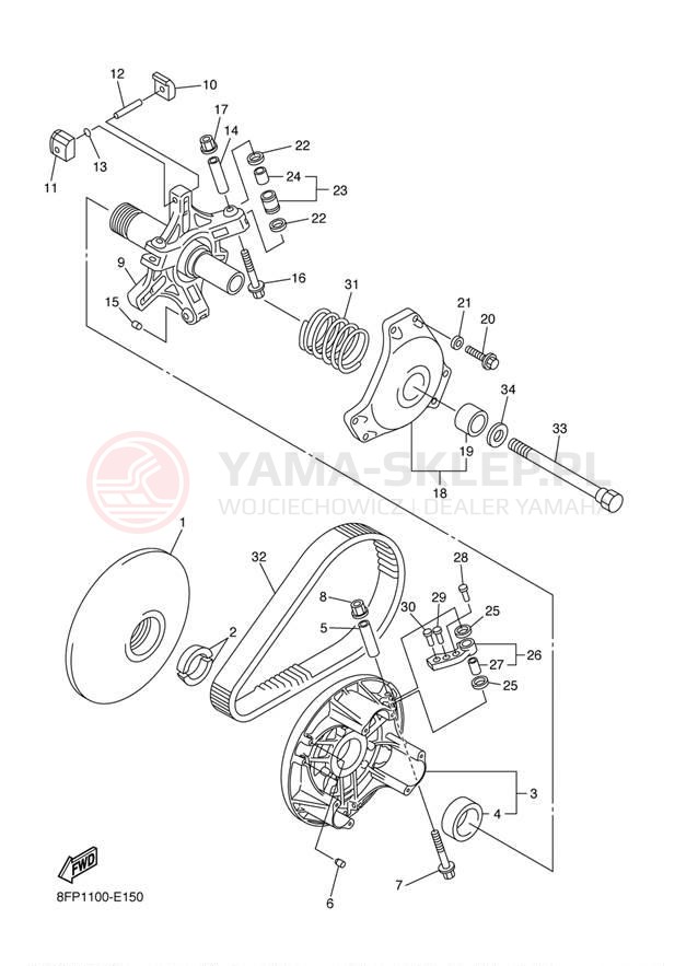 Schemat "PRIMARY SHEAVE" do Yamaha APEX RTX RX10RTL