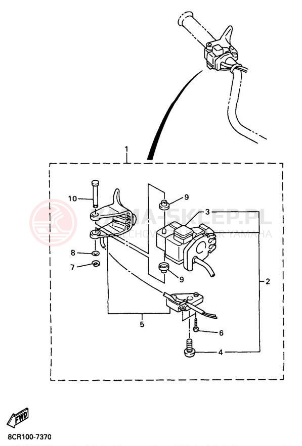 Schemat "Kierownica i osprzęt" do Yamaha VMAX 500 XT VX500XTB