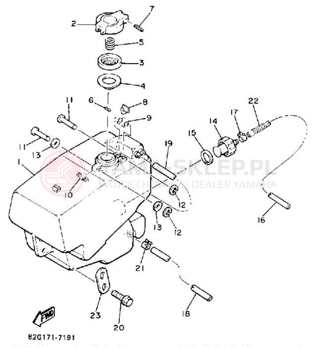 Schemat "zbiornik paliwa" do Yamaha BRAVO LT (LONG TRACK) BR250TR