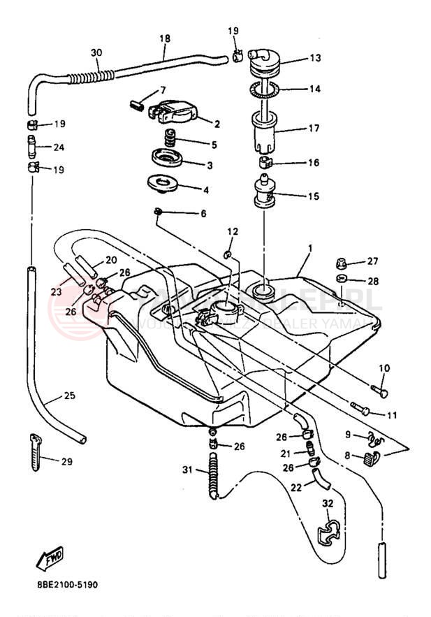 Schemat "zbiornik paliwa" do Yamaha OVATION LE CS340EB