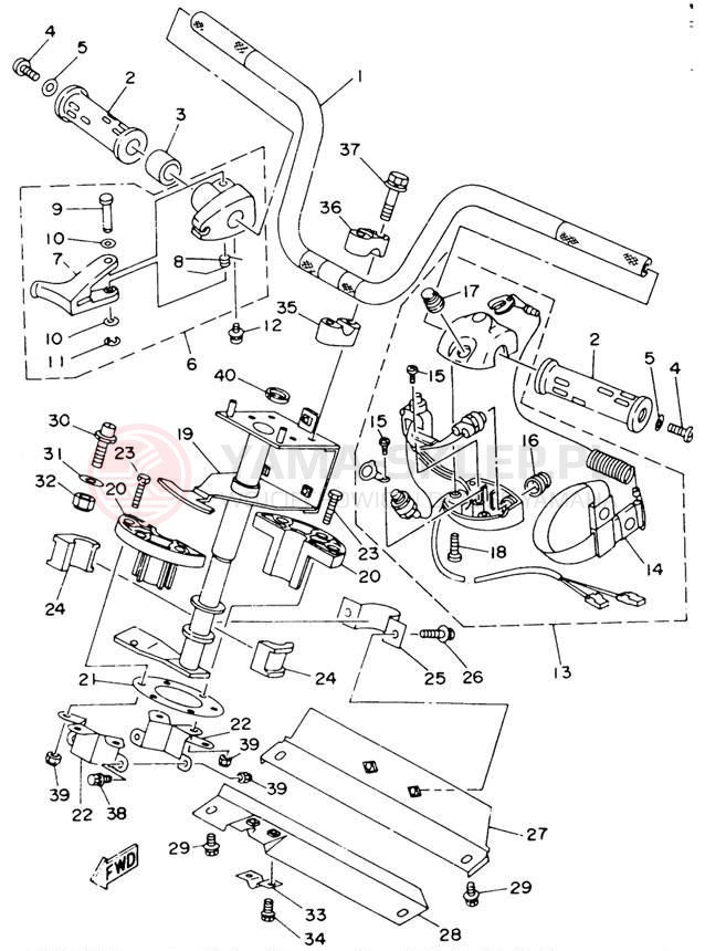 Schemat "Kierownica i osprzęt" do Yamaha WAVE RUNNER VXR WRB650S