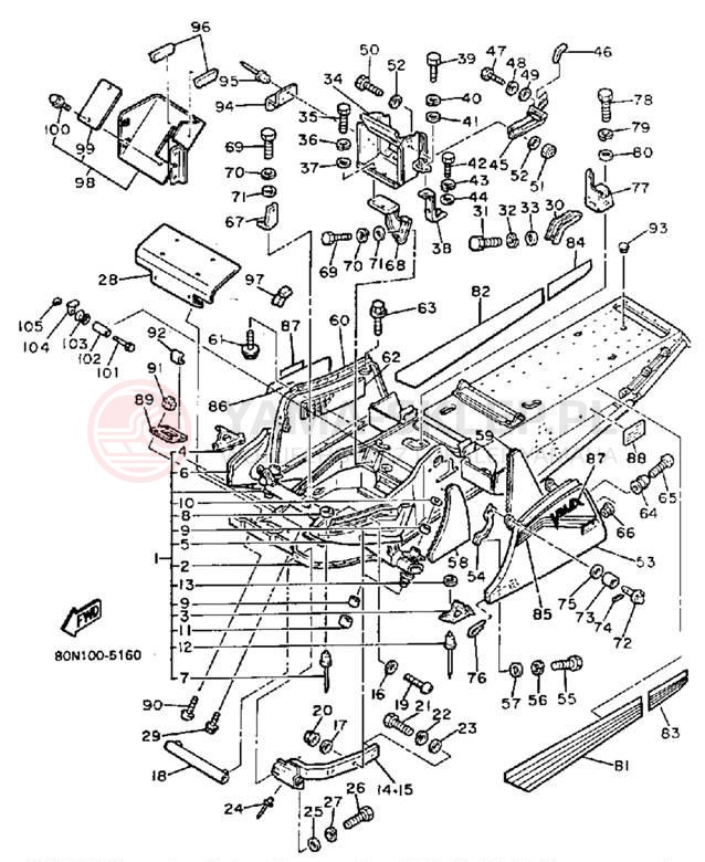 Schemat "rama" do Yamaha V-MAX VMX540J