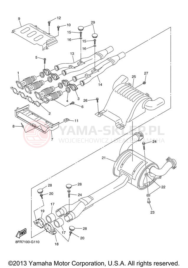 Schemat "Wydech końcowy" do Yamaha APEX MTX RX10MTXL
