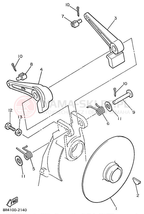 Schemat "hamulec" do Yamaha BRAVO LT BR250TC