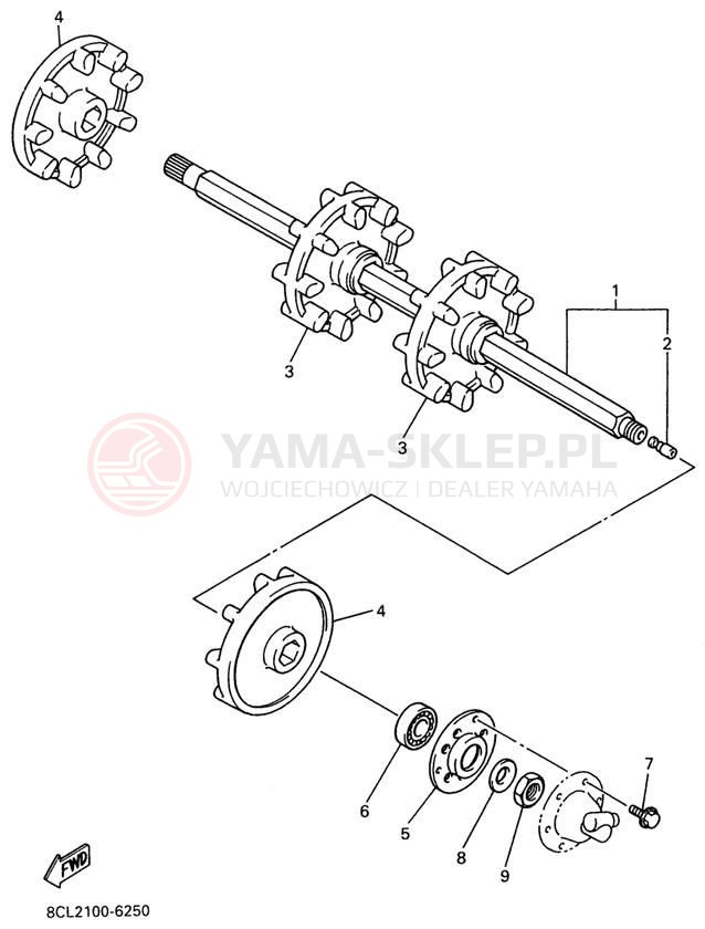 Schemat "Układ napędowy" do Yamaha VMAX 600 VX600W